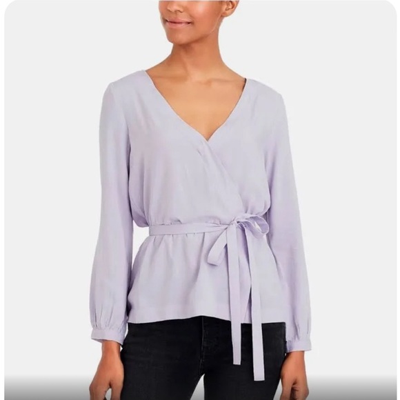J. Crew Tie Waist Long Sleeve Top - Picture 1 of 5